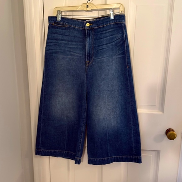 Frame Denim Blue Flare Wide Leg Jeans
